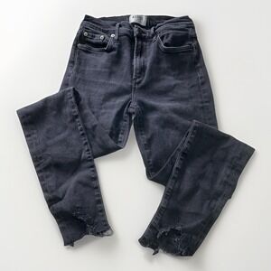Agolde Jeans Women's 27‎ Sophie High Rise Skinny Ankle Black Distressed